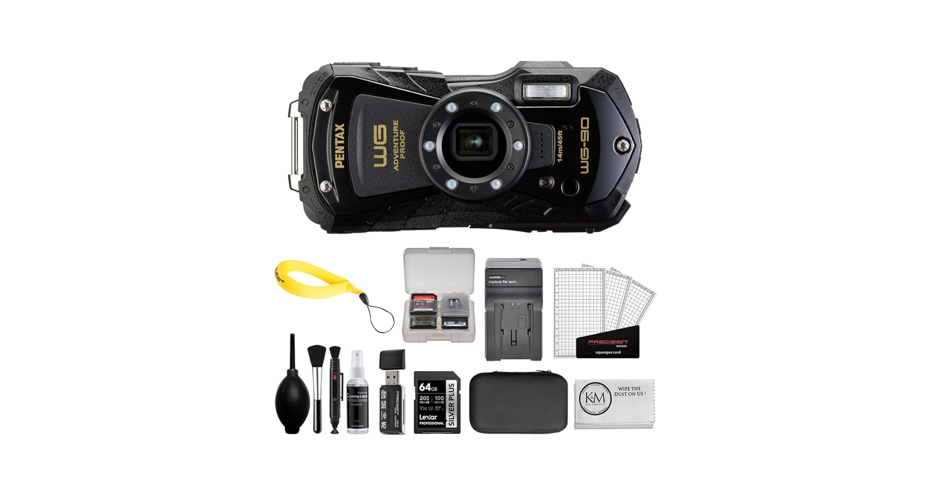 Amazon.com : Pentax WG-90 Digital Camera (Black) Bundled with